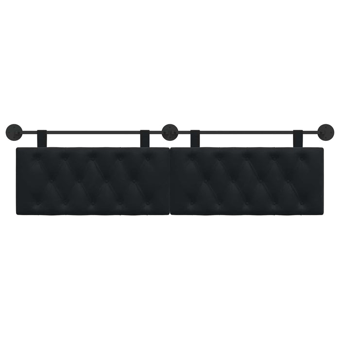Cap de pat suspendat Pe perete Negru 170 x 55 x 7 cm Catifea WALTI