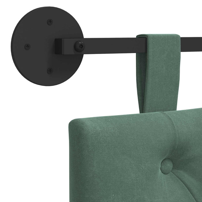 Cap de pat suspendat Verde Mării 170 x 55 x 7 cm Catifea WALTI
