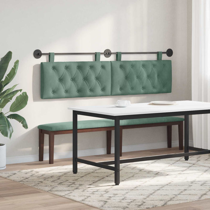 Cap de pat suspendat Verde Mării 170 x 55 x 7 cm Catifea WALTI