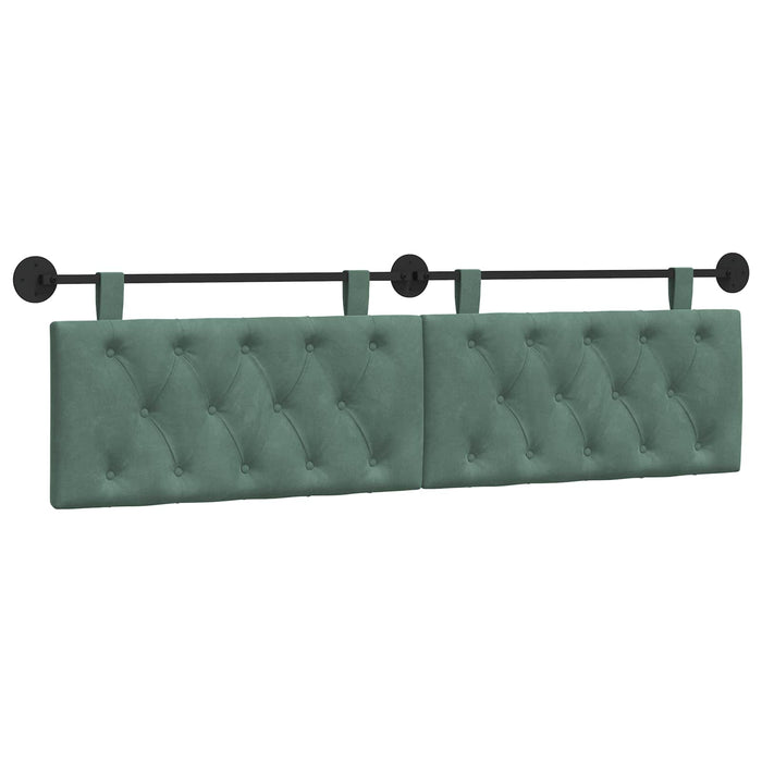Cap de pat suspendat Verde Mării 170 x 55 x 7 cm Catifea WALTI