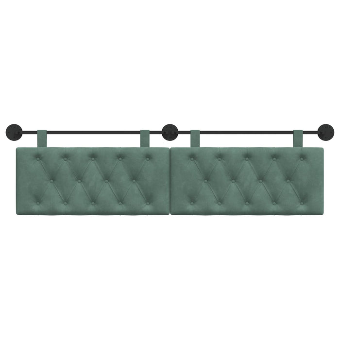 Cap de pat suspendat Verde Mării 170 x 55 x 7 cm Catifea WALTI