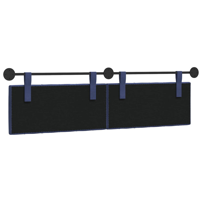 Cap de pat suspendat Albastru Poliție 170 x 55 x 7 cm Catifea WALTI