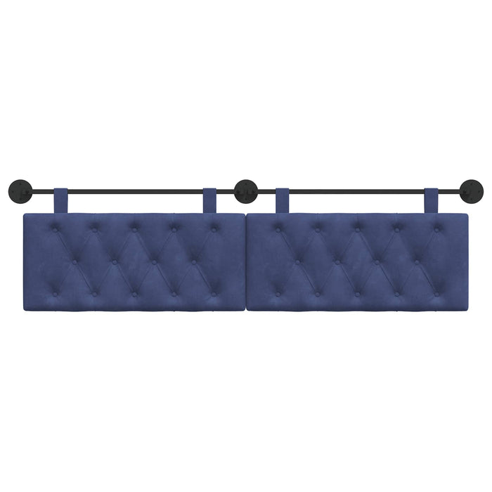Cap de pat suspendat Albastru Poliție 170 x 55 x 7 cm Catifea WALTI