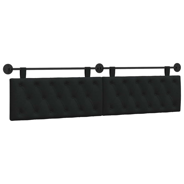 Cap de pat suspendat Pe perete Negru 210 x 55 x 7 cm țesătură - WALTI WALTI