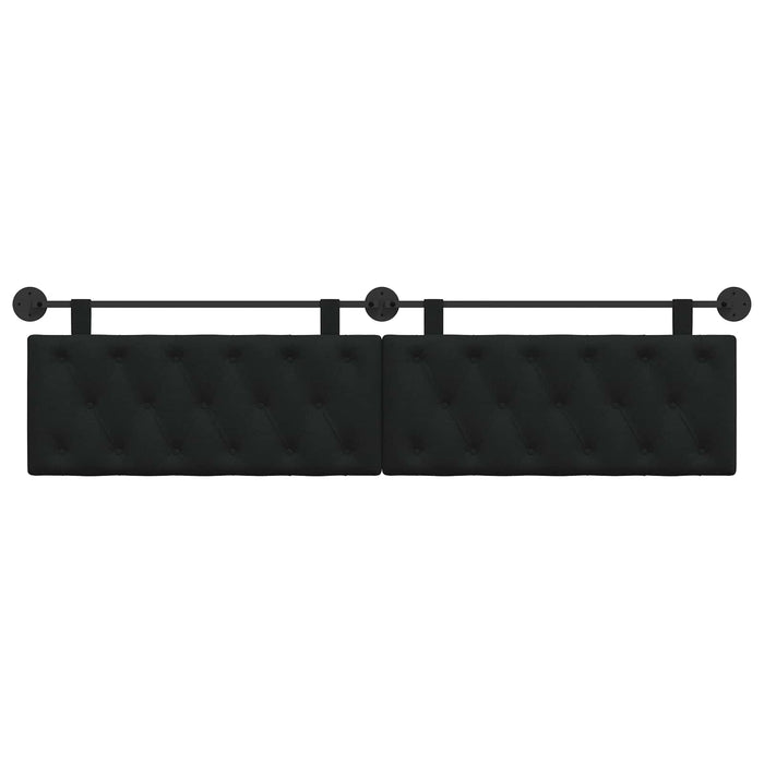 Cap de pat suspendat Pe perete Negru 210 x 55 x 7 cm țesătură - WALTI WALTI