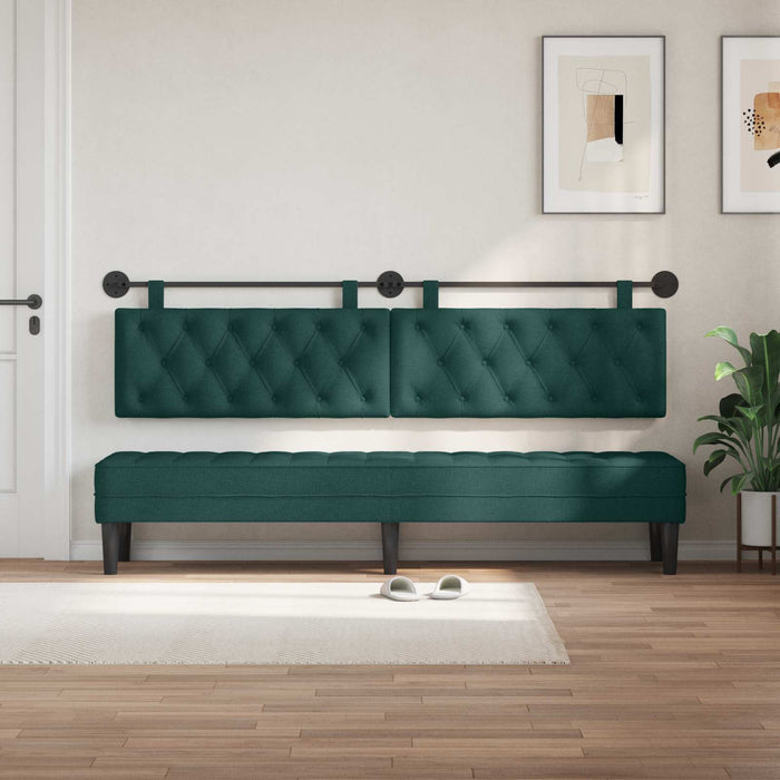 Cap de pat suspendat Verde închis 210 x 55 x 7 cm țesătură - WALTI WALTI