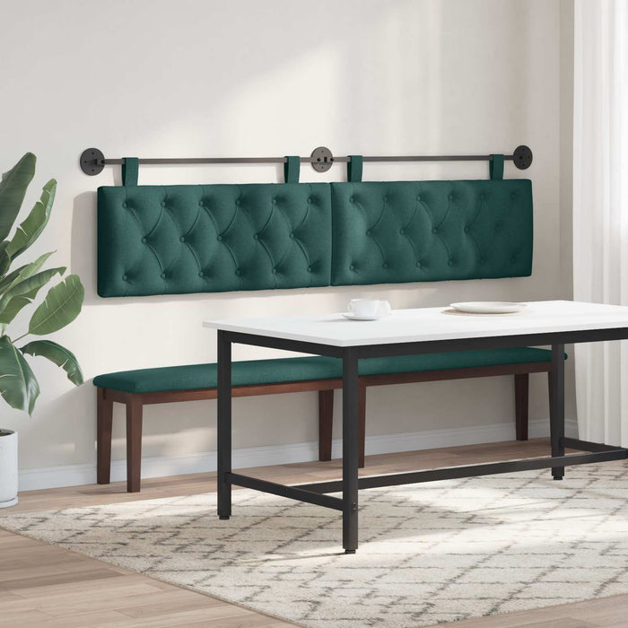 Cap de pat suspendat Verde închis 210 x 55 x 7 cm țesătură - WALTI WALTI