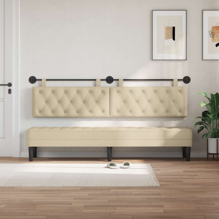 Cap de pat suspendat Pe perete Crem 210 x 55 x 7 cm țesătură - WALTI WALTI