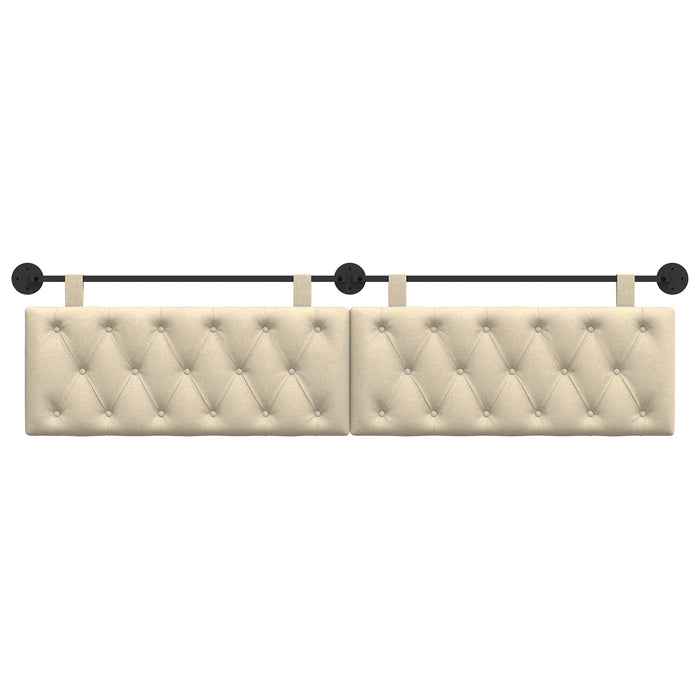 Cap de pat suspendat Pe perete Crem 210 x 55 x 7 cm țesătură - WALTI WALTI
