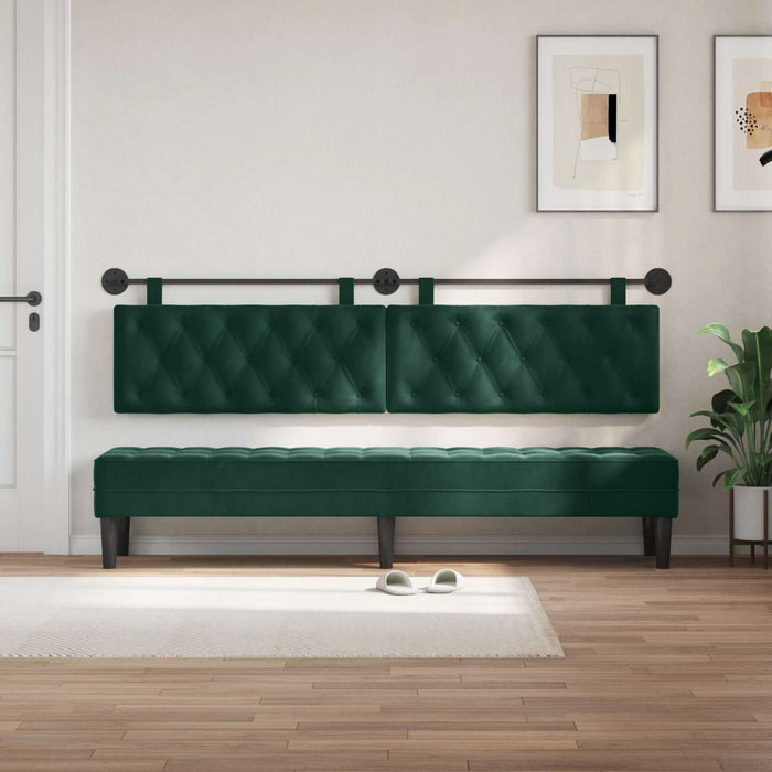 Cap de pat suspendat Verde închis 210 x 55 x 7 cm Catifea - WALTI WALTI