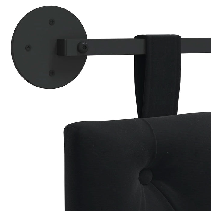 Cap de pat suspendat Pe perete Negru 210 x 55 x 7 cm Catifea - WALTI WALTI