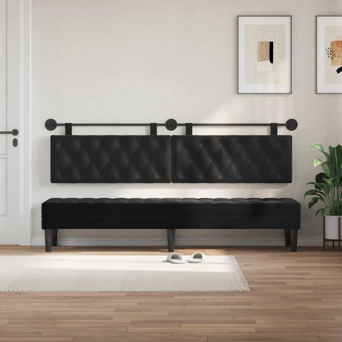 Cap de pat suspendat Pe perete Negru 210 x 55 x 7 cm Catifea - WALTI WALTI
