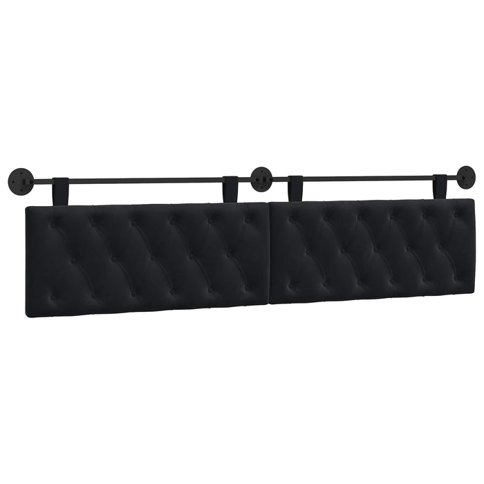 Cap de pat suspendat Pe perete Negru 210 x 55 x 7 cm Catifea - WALTI WALTI