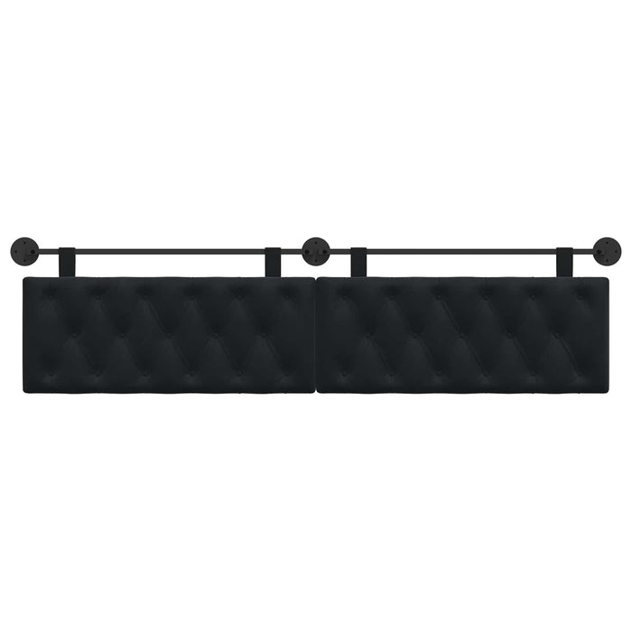 Cap de pat suspendat Pe perete Negru 210 x 55 x 7 cm Catifea - WALTI WALTI
