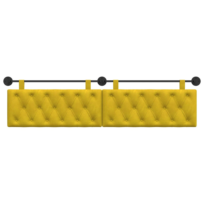 Cap de pat suspendat Pe perete Galben 210 x 55 x 7 cm Catifea - WALTI WALTI