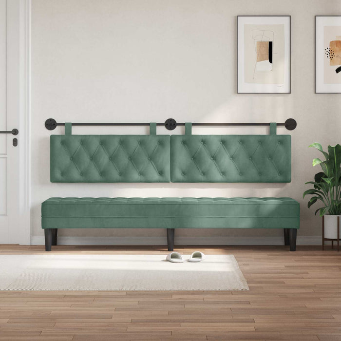 Cap de pat suspendat Verde Mării 210 x 55 x 7 cm Catifea - WALTI WALTI