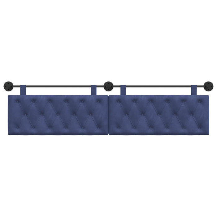 Cap de pat suspendat Albastru Poliție 210 x 55 x 7 cm Catifea - WALTI WALTI