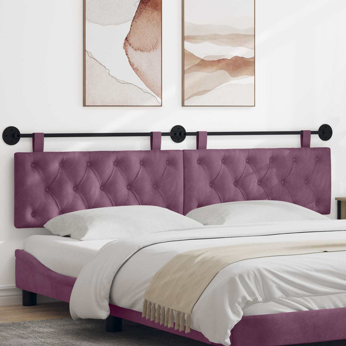 Cap de pat suspendat Pe perete Violet 210 x 55 x 7 cm Catifea WALTI
