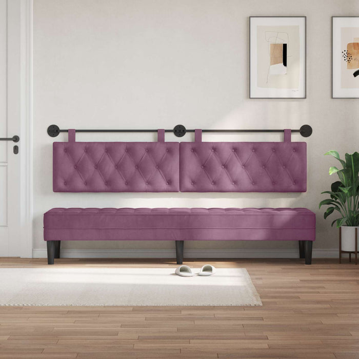 Cap de pat suspendat Pe perete Violet 210 x 55 x 7 cm Catifea WALTI