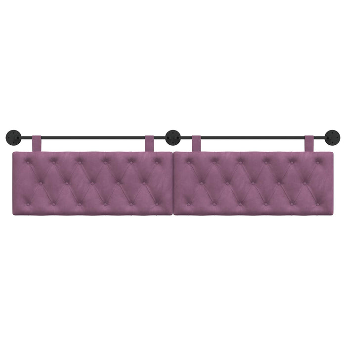 Cap de pat suspendat Pe perete Violet 210 x 55 x 7 cm Catifea WALTI