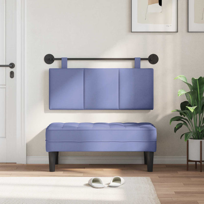 Cap de pat suspendat Albastru Jeans 110 x 55 x 5 cm țesătură - WALTI WALTI