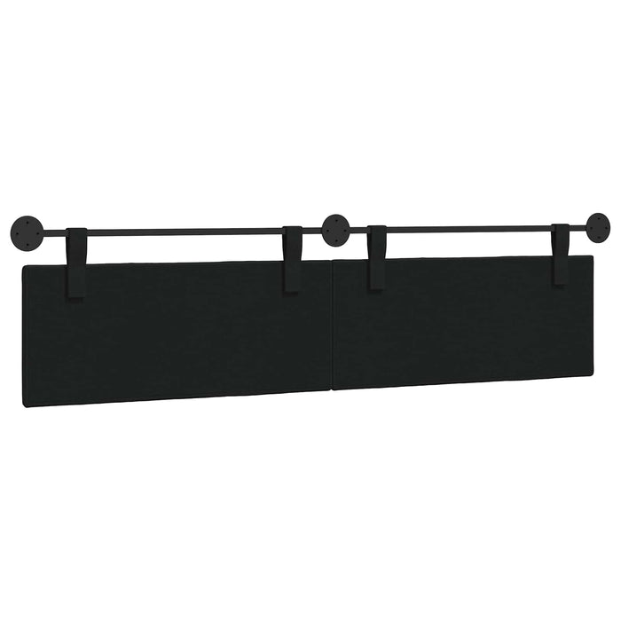 Cap de pat suspendat Pe perete Negru 210 x 55 x 5 cm țesătură - WALTI WALTI