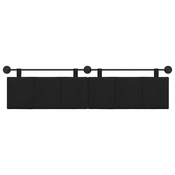 Cap de pat suspendat Pe perete Negru 210 x 55 x 5 cm țesătură - WALTI WALTI