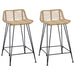 Scaun de bar 2 pcs natural 44 x 45 x 76 cm Rattan și oțel - WALTI WALTI