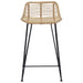 Scaun de bar 2 pcs natural 44 x 45 x 76 cm Rattan și oțel - WALTI WALTI