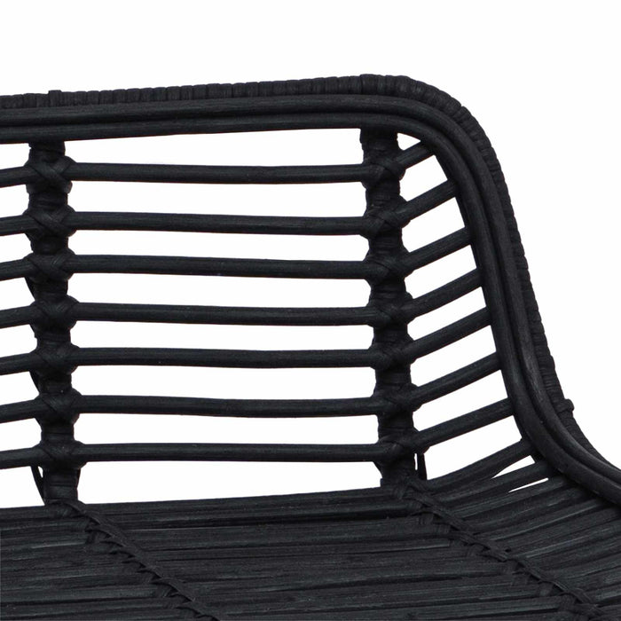 Scaun de bar 2 pcs Negru 44 x 45 x 76 cm Rattan și oțel - WALTI WALTI
