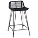 Scaun de bar 2 pcs Negru 44 x 45 x 76 cm Rattan și oțel - WALTI WALTI
