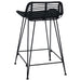 Scaun de bar 2 pcs Negru 44 x 45 x 76 cm Rattan și oțel - WALTI WALTI