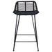 Scaun de bar 2 pcs Negru 44 x 45 x 76 cm Rattan și oțel - WALTI WALTI