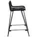 Scaun de bar 2 pcs Negru 44 x 45 x 76 cm Rattan și oțel - WALTI WALTI