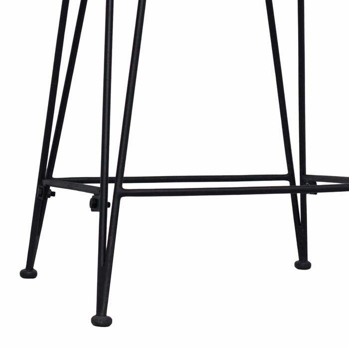 Scaun de bar 2 pcs Negru 44 x 46 x 91 cm Rattan și oțel - WALTI WALTI
