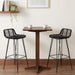 Scaun de bar 2 pcs Negru 44 x 46 x 91 cm Rattan și oțel - WALTI WALTI