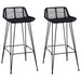Scaun de bar 2 pcs Negru 44 x 46 x 91 cm Rattan și oțel - WALTI WALTI