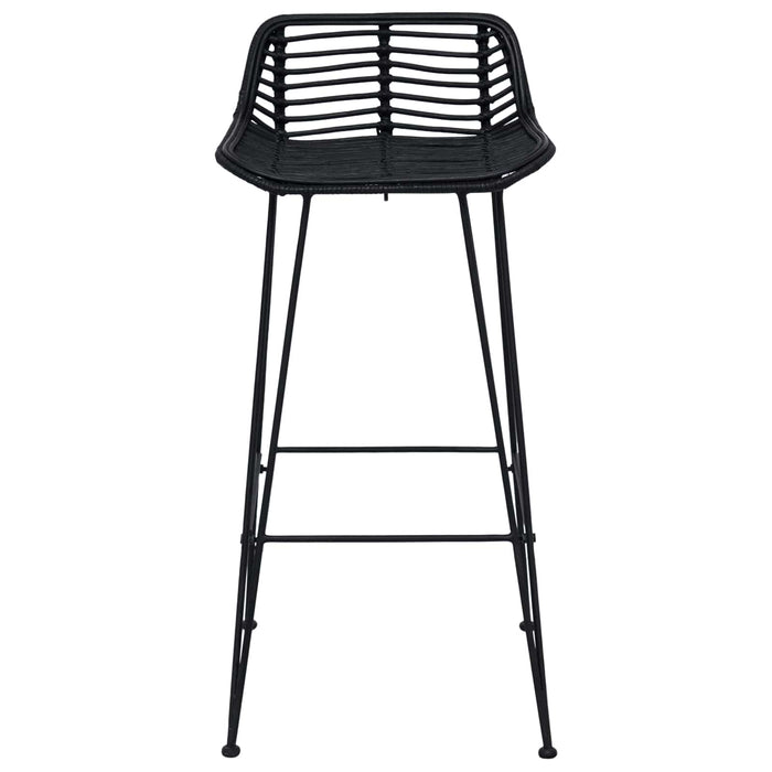 Scaun de bar 2 pcs Negru 44 x 46 x 91 cm Rattan și oțel - WALTI WALTI
