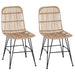 Scaun de dining 2 pcs natural 41 x 55 x 85 cm Rattan și oțel - WALTI WALTI