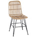 Scaun de dining 2 pcs natural 41 x 55 x 85 cm Rattan și oțel - WALTI WALTI