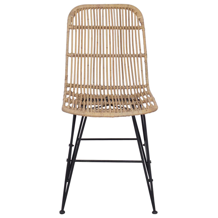 Scaun de dining 2 pcs natural 41 x 55 x 85 cm Rattan și oțel - WALTI WALTI