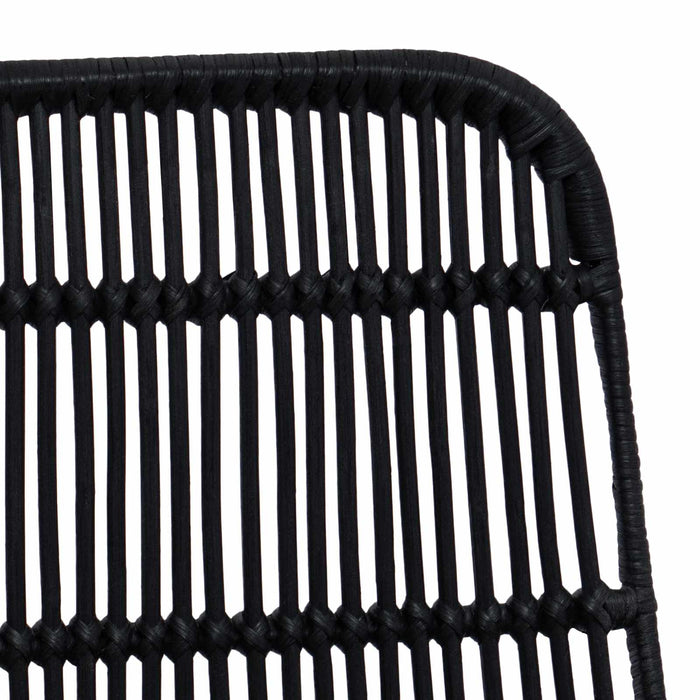 Scaun de dining 2 pcs Negru 41 x 55 x 85 cm Rattan și oțel - WALTI WALTI