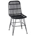 Scaun de dining 2 pcs Negru 41 x 55 x 85 cm Rattan și oțel - WALTI WALTI