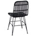 Scaun de dining 2 pcs Negru 41 x 55 x 85 cm Rattan și oțel - WALTI WALTI