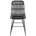 Scaun de dining 2 pcs Negru 41 x 55 x 85 cm Rattan și oțel - WALTI WALTI