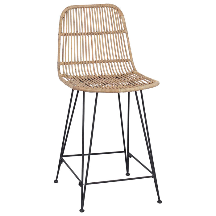 Scaun de bar 2 pcs natural 44 x 54 x 96 cm Rattan și oțel - WALTI WALTI