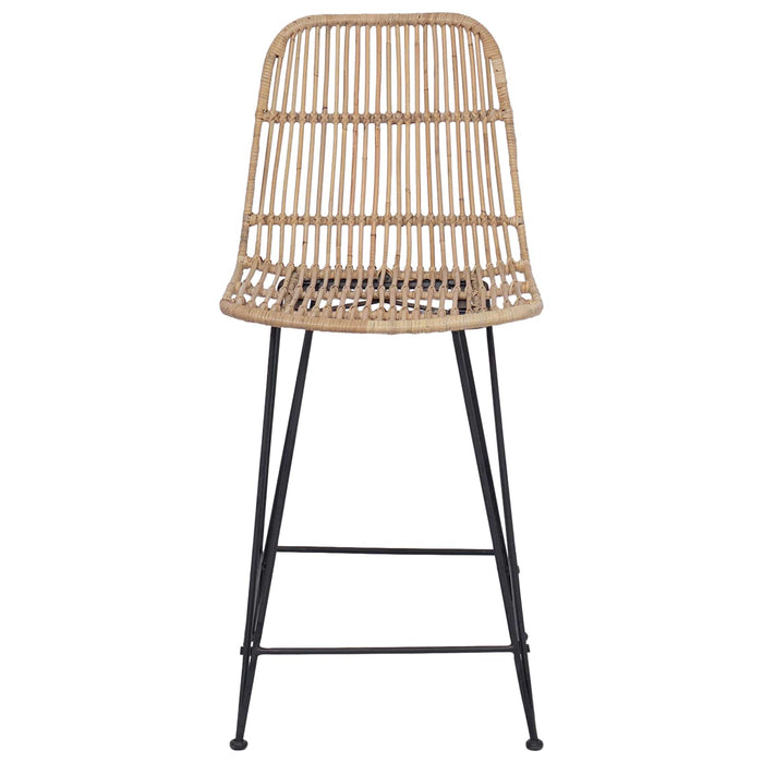 Scaun de bar 2 pcs natural 44 x 54 x 96 cm Rattan și oțel - WALTI WALTI