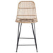 Scaun de bar 2 pcs natural 44 x 54 x 96 cm Rattan și oțel - WALTI WALTI