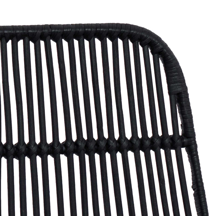 Scaun de bar 2 pcs Negru 44 x 54 x 96 cm Rattan și oțel - WALTI WALTI