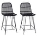 Scaun de bar 2 pcs Negru 44 x 54 x 96 cm Rattan și oțel - WALTI WALTI